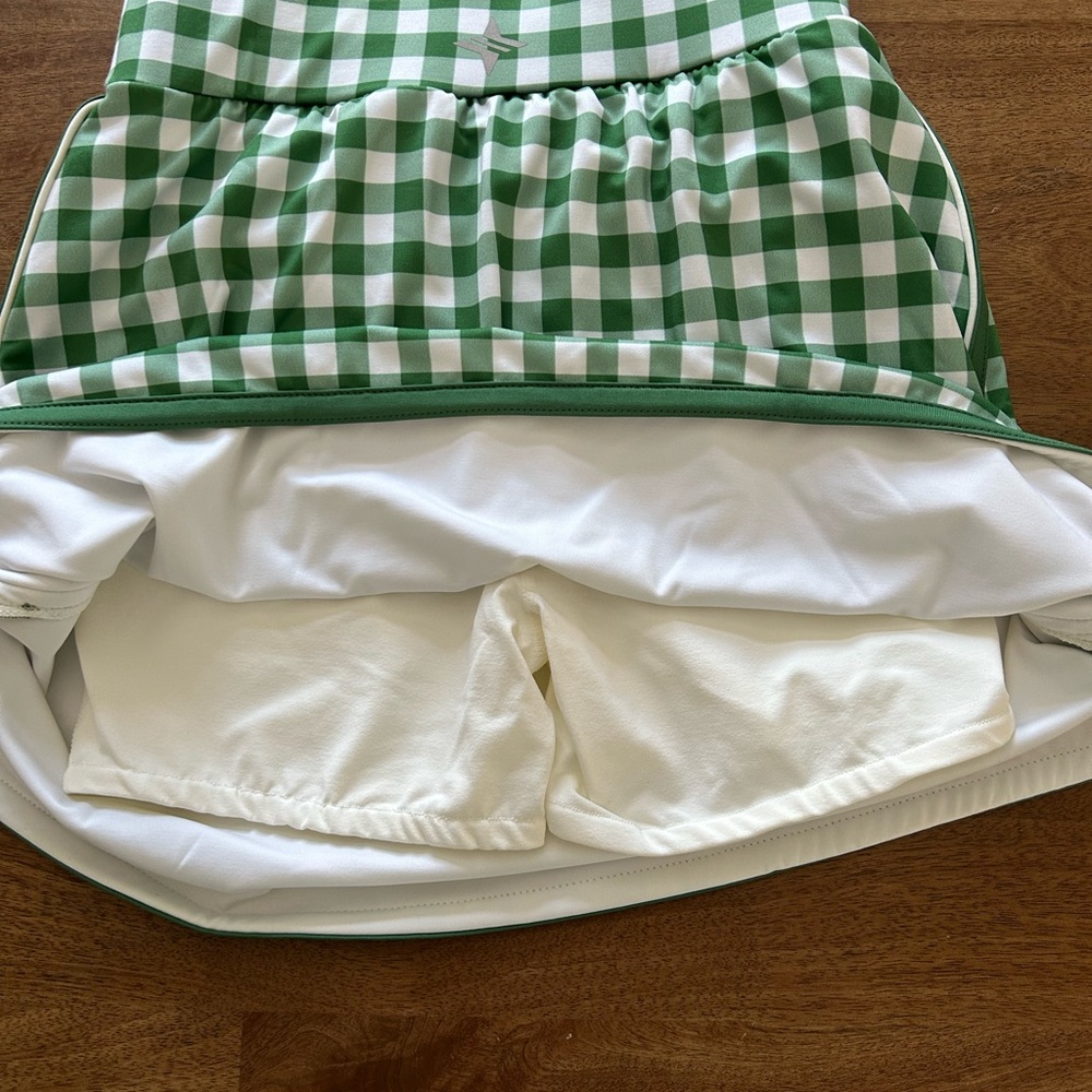 Tuckernuck Green Trellis Gingham Karrie Golf Skort - Picture 6 of 11